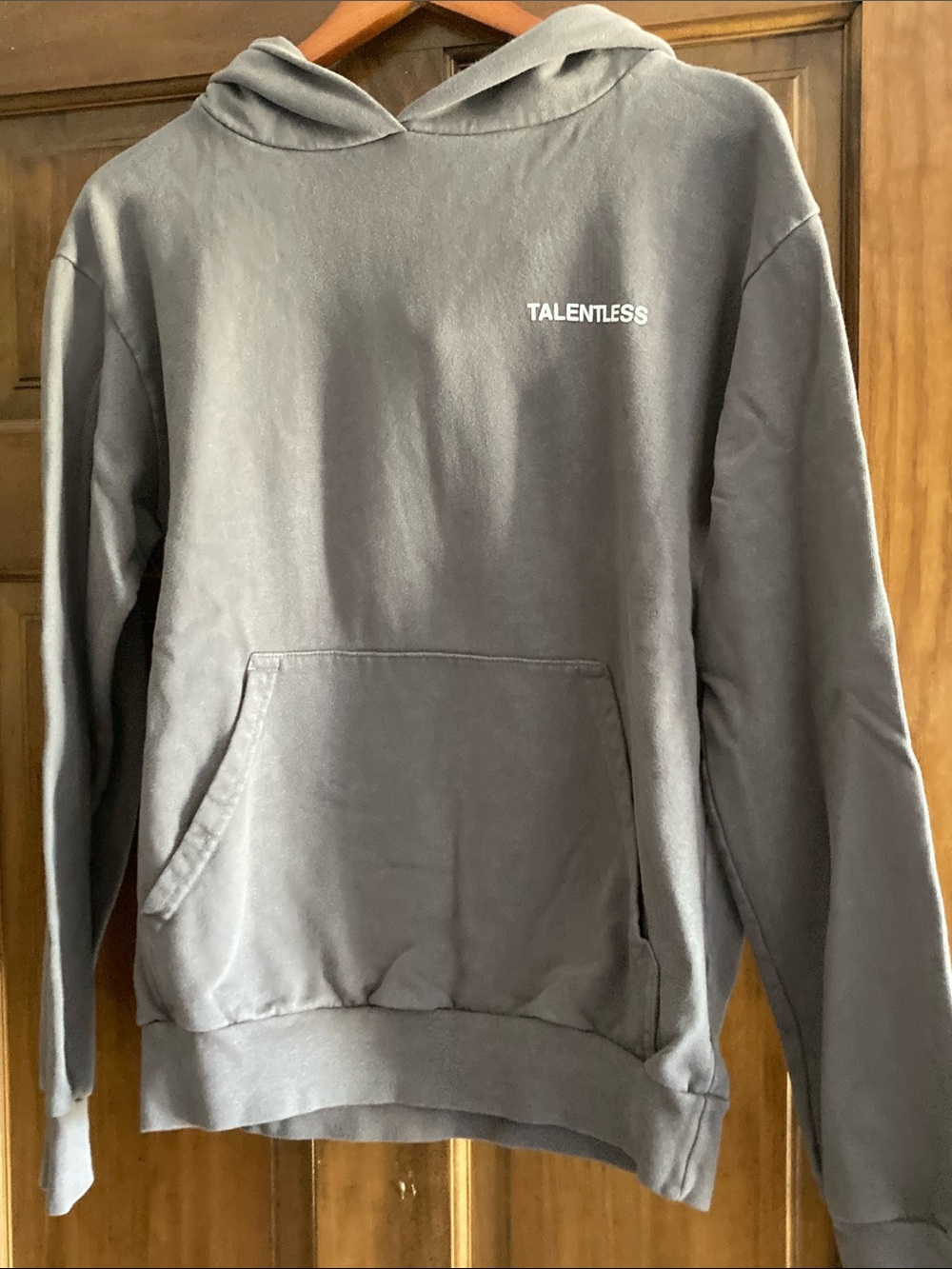TALENTLESS Gray Crewneck Hoodie with Small Chest Logo